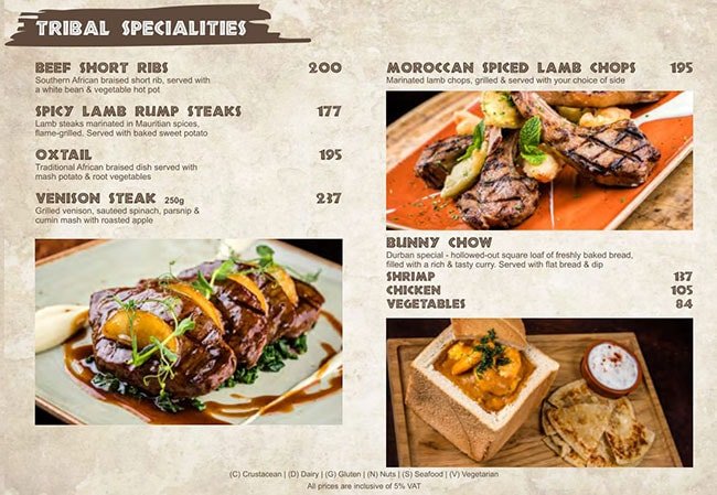tribes dubai mall menu