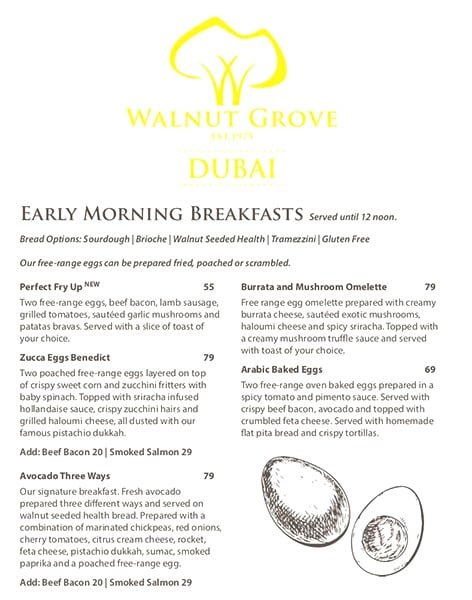 Walnut Grove Menu
