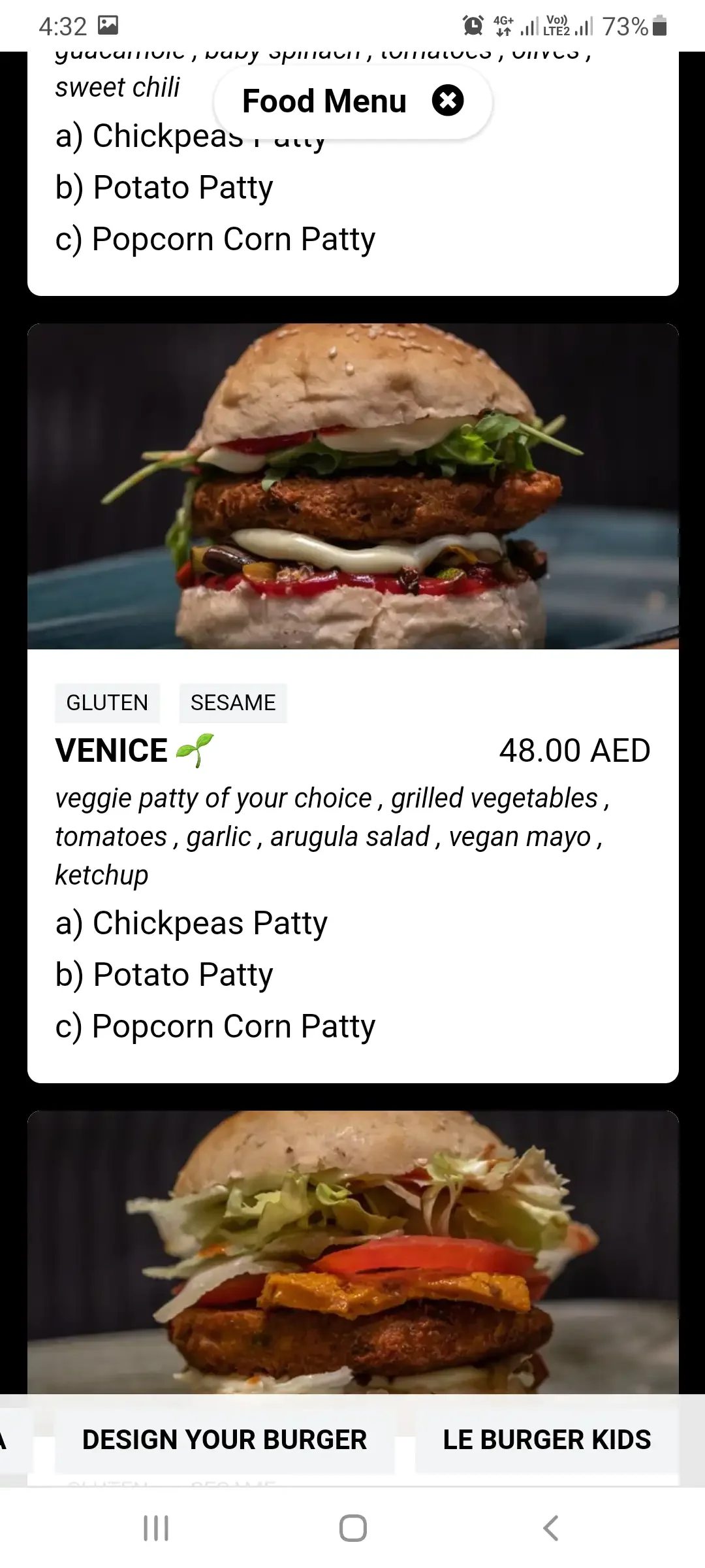 منيو مطعم لو برجر دبي