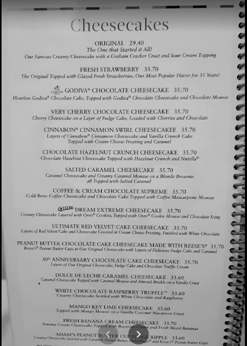مطعم The Cheesecake Factory 