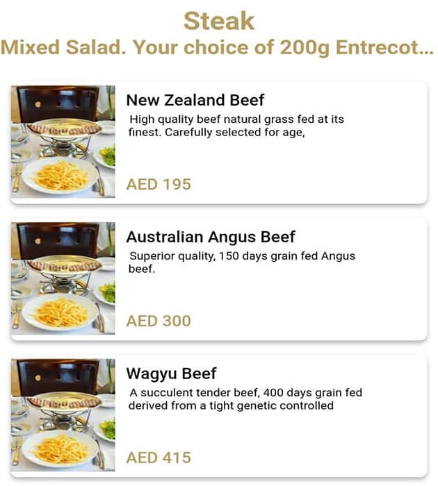 منيو  مطعم انتروكوت كافية دو باريس أبوظبي